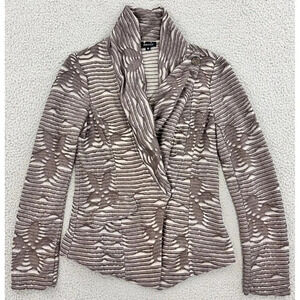 Komarov Blazer Womens Medium Cardigan Topper Sheer Textured Special Occasion